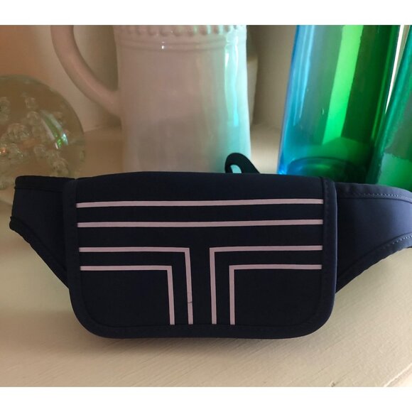 TORY BURCH Sport Belt Bag Neoprene Running Navy White - Picture 1 of 11